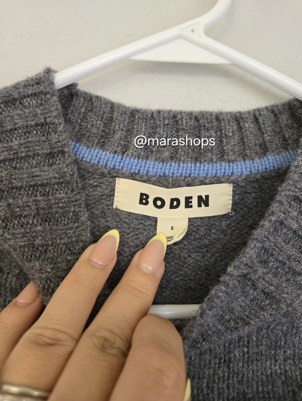 Boden Embellished Wool Sweater Dark Grey Melange - Picture 5 of 9